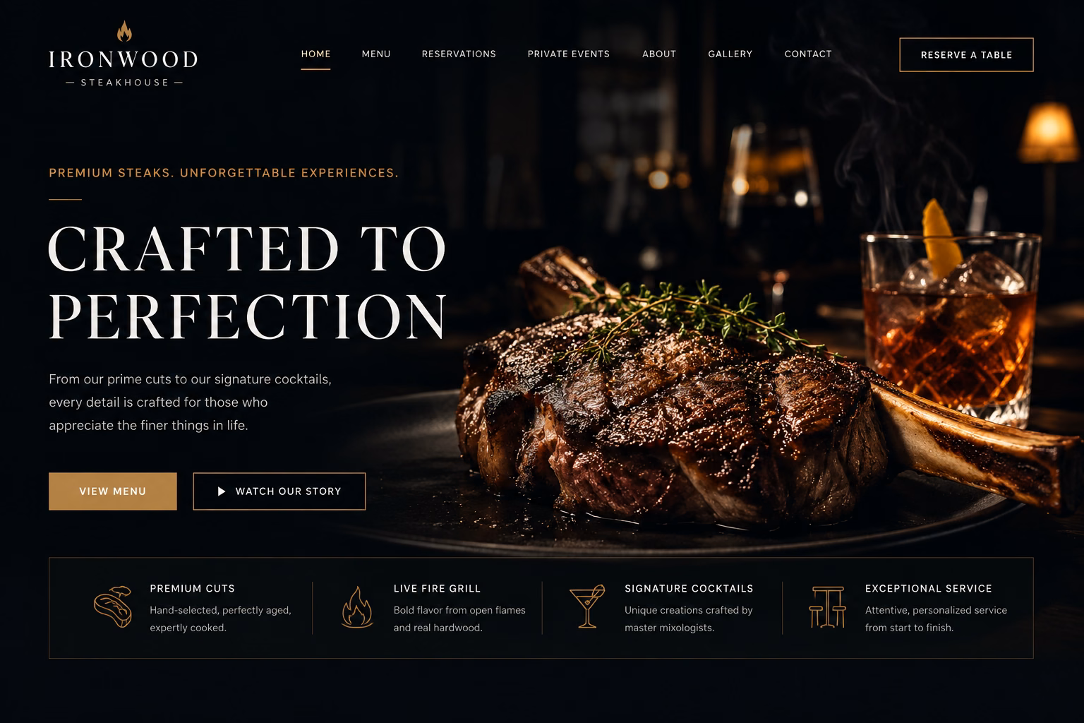 Ironwood Steakhouse website