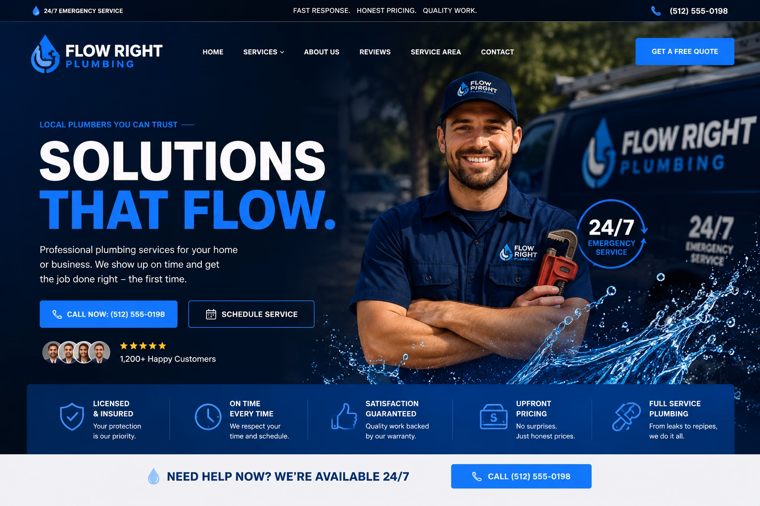 Flow Right Plumbing website