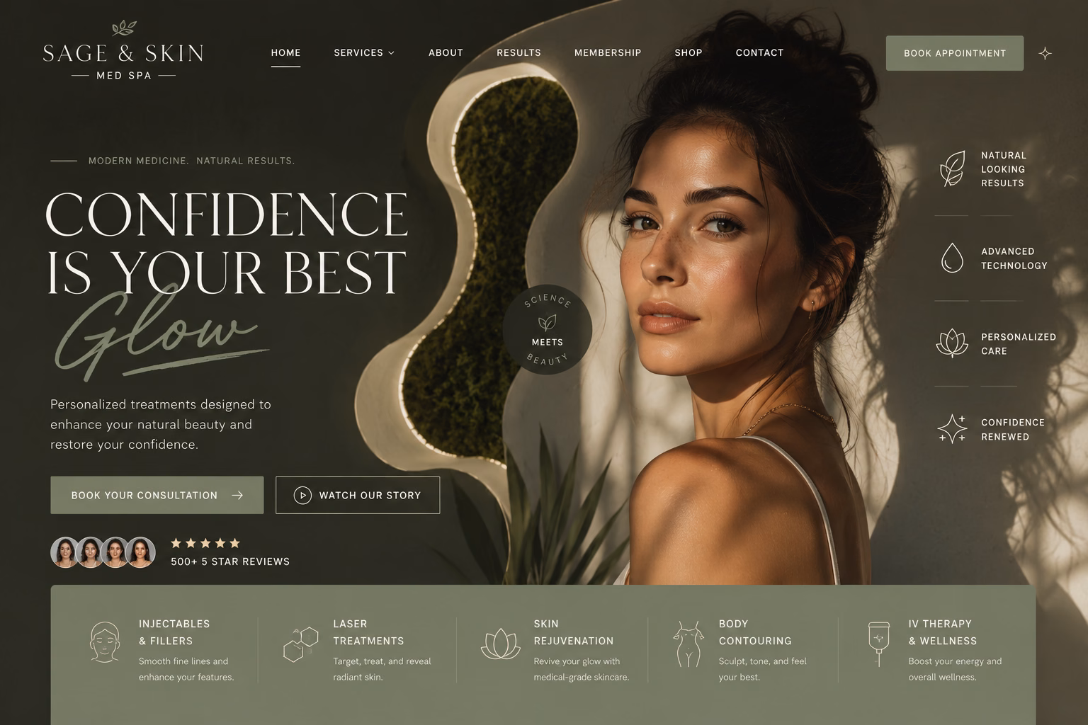 Sage & Skin Med Spa website